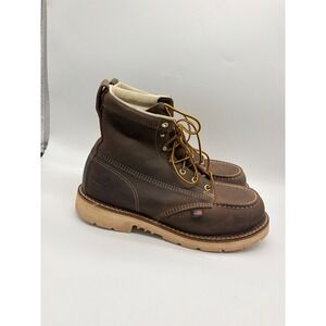 Thorogood Mens 10.5EE Brown Saddle Leather 6" Moc Steel Toe Work Boots 804-4375